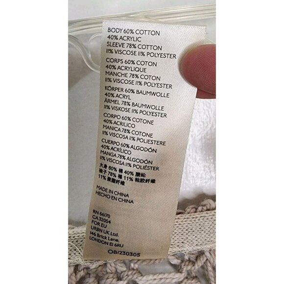 Free People Honey Cable Pullover Shell White Combo M $168 NWT NEW - Picture 4 of 6